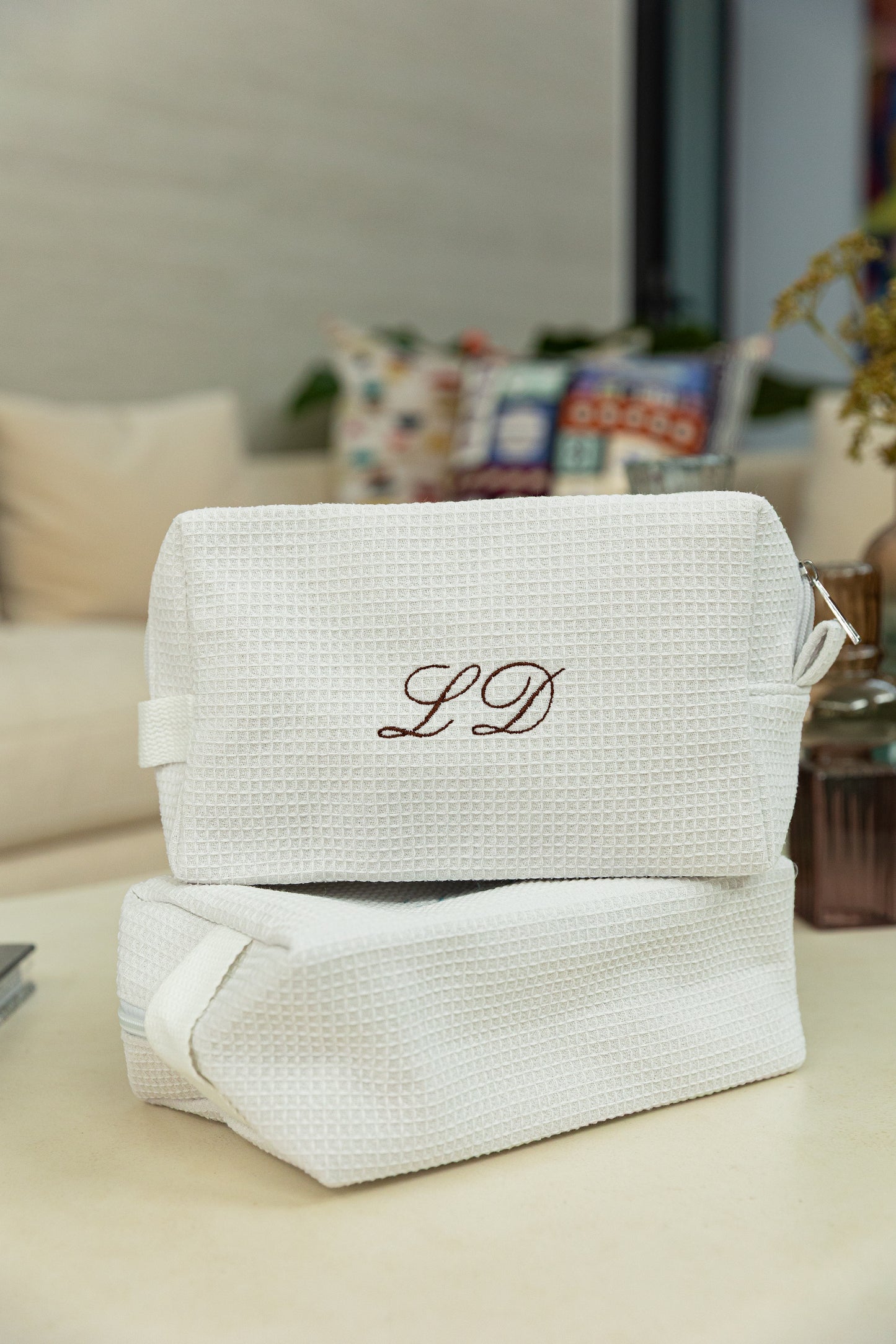 Custom Double Initial Toiletry Bag