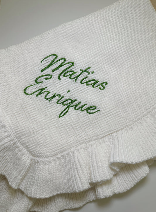 Ruffle Knit Baby Blanket