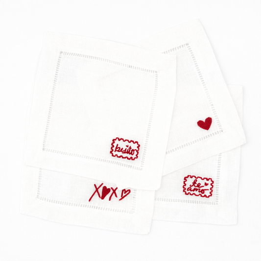 Love Notes Linen Cocktail Napkins